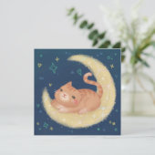 Invitation Chat mignon sur la Lune (Debout devant)