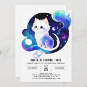 Invitation Chat moderne Printable Anniversaire (Devant / Derrière)