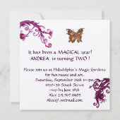 Invitation CHAT MUSICAL Pink Fuchsia Deuxième fête d'annivers (Dos)