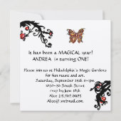 Invitation CHAT MUSICALE Première fête d'anniversaire Gold Br (Dos)