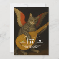 Chat musicien ailé jouant du luth Art