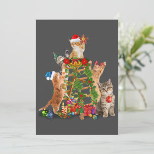 Invitation Chat Noël Arbre Vilaire Noël Chat Maman Chat Papa