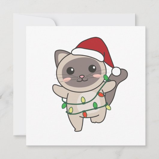 Invitation Chat Noël Hiver Animaux Chats (Devant)