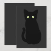 Invitation Chat noir, adorable chaton, plaisir effrayant  (Devant / Derrière)
