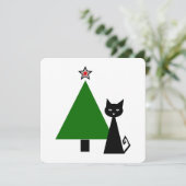 Invitation +{ chat noir & arbre de Noël }+ (Debout devant)