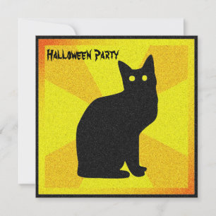 Invitation Chat noir aux yeux brillants -