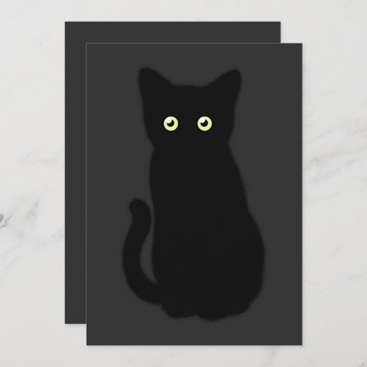 Invitation Chat noir, chaton mignon, plaisir spottaculaire (Devant / Derrière)