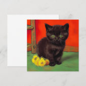 Invitation Chat Noir de Style Van Gogh (Devant / Derrière)