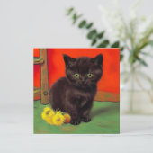 Invitation Chat Noir de Style Van Gogh (Debout devant)