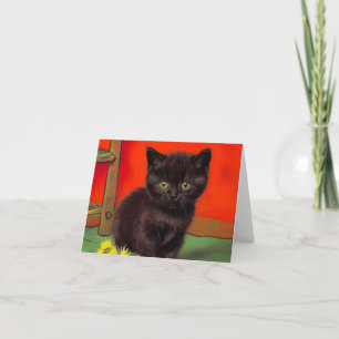 Invitation Chat noir de style Van Gogh