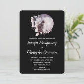 Invitation Chat noir devant un mariage sous la pleine lune (Debout devant)