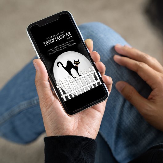 Invitation Chat noir Éffrayant Halloween Spooktacular