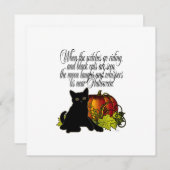 Invitation Chat noir et citrouille (Devant / Derrière)