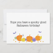 Invitation Chat noir et Citrouille d'Halloween (Dos)