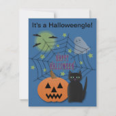 Invitation Chat noir et Citrouille pas effrayant Halloweengle (Devant)