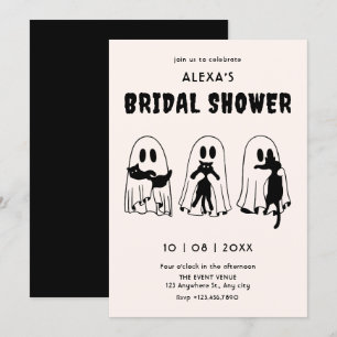 Invitation Chat noir fantôme drôle douche de mariée
