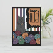 Invitation Chat noir Halloween (Debout devant)