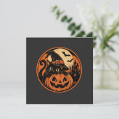 Invitation Chat noir Halloween (Debout devant)