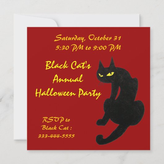 INVITATION CHAT NOIR HALLOWEEN PARTY (Dos)