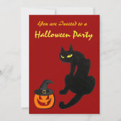 INVITATION CHAT NOIR HALLOWEEN PARTY (Devant)