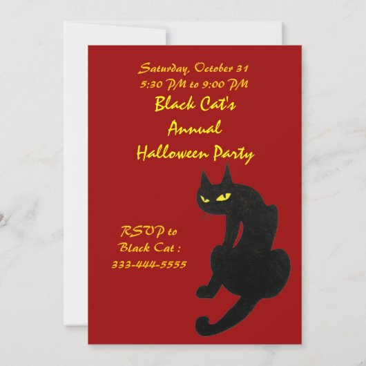 INVITATION CHAT NOIR HALLOWEEN PARTY (Dos)