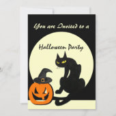 INVITATION CHAT NOIR HALLOWEEN PARTY (Devant)
