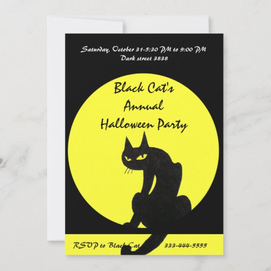 INVITATION CHAT NOIR HALLOWEEN PARTY (Dos)