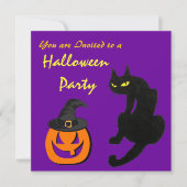 INVITATION CHAT NOIR HALLOWEEN PARTY (Devant)