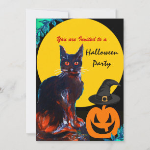 INVITATION CHAT NOIR HALLOWEEN PARTY