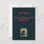 Invitation Chat noir lisant le journal Jack o lantern (Dos)
