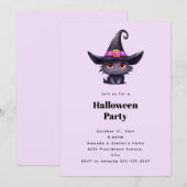 Invitation Chat noir mignon dans une fête d'Halloween Casquet (Devant / Derrière)