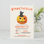 Invitation Chat noir mignon Halloween Anniversaire (Debout devant)