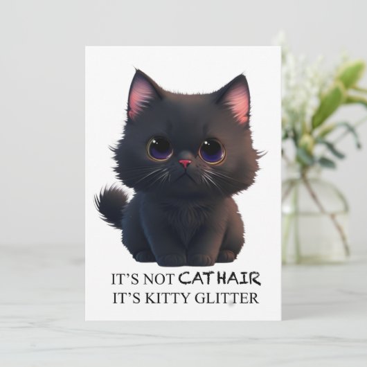 Invitation Chat noir moelleux (Debout devant)