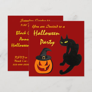 INVITATION CHAT NOIR NINJA HALLOWEEN PARTY