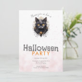 Invitation Chat noir royal strass soirée Halloween (Debout devant)