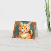 Invitation Chat orange de style Alphonse Mucha (Dos)