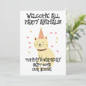 INVITATION CHAT PARTY ANIMALS ANNIVERSAIRE ENTREPRISES ENFANT (Debout devant)