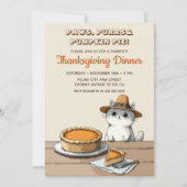 Invitation Chat Pèlerin Dîner de Thanksgiving Drôle Parfait (Devant)