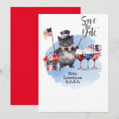 Invitation chat pour le 4 juillet, sauvegardez la  (Devant / Derrière)