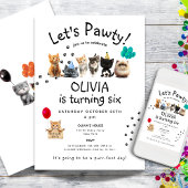 Invitation Chat Purr-fect Anniversaire | Cute Kids Kitten Paw