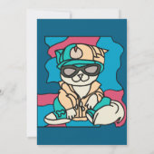 Invitation Chat Rétro de Rue Décontractée | Drôle (Dos)