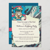 Invitation Chat Rétro de Rue Décontractée | Drôle (Devant / Derrière)