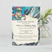 Invitation Chat Rétro de Rue Détendue | Drôle (Debout devant)