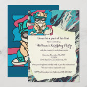 Invitation Chat Rétro de Rue Détendue | Drôle (Devant / Derrière)