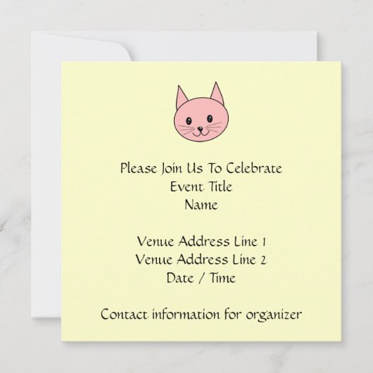 Invitation Chat rose (Devant)