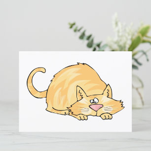 Invitation Chat roux tabby faisant une embuscade
