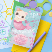 Invitation Chat Sirène Miaumariée Sous la Fête au Bord de la 