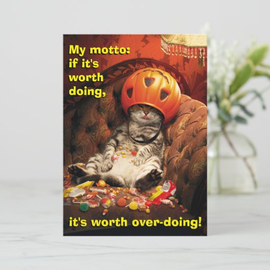 Invitation Chat sous le seau de bonbons (Debout devant)