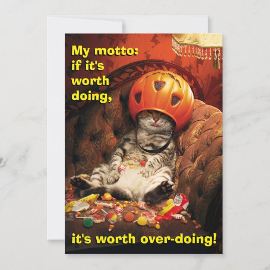 Invitation Chat sous seau de bonbons (Devant)