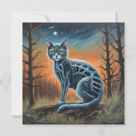 Invitation Chat squelette (Devant)